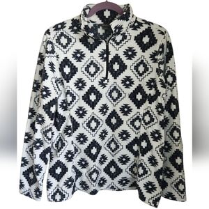 Eddie Bauer Womens Fleece 1/4 Zip Up Aztec Print. NWOT. Size L